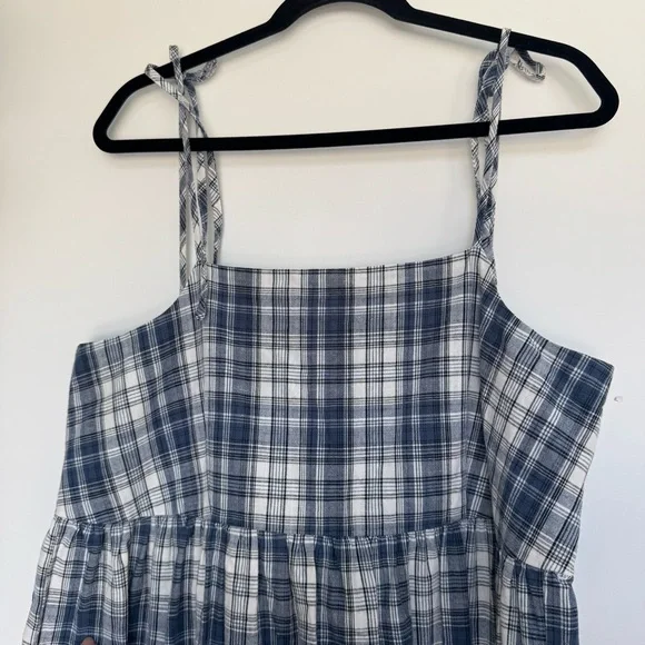 Anthropologie Gingham Plaid Babydoll Midi Dress - Picture 11 of 12
